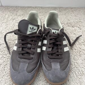 Adidas Men's Dark Brown and Gray Sneakers